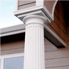fluted fiberglass columns with a roman doric capital